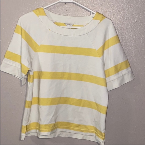 FOSSIL Yellow & White Striped Top - Picture 7 of 7